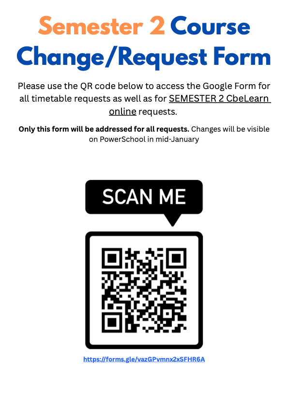 Semester 2 Course Change Request Form