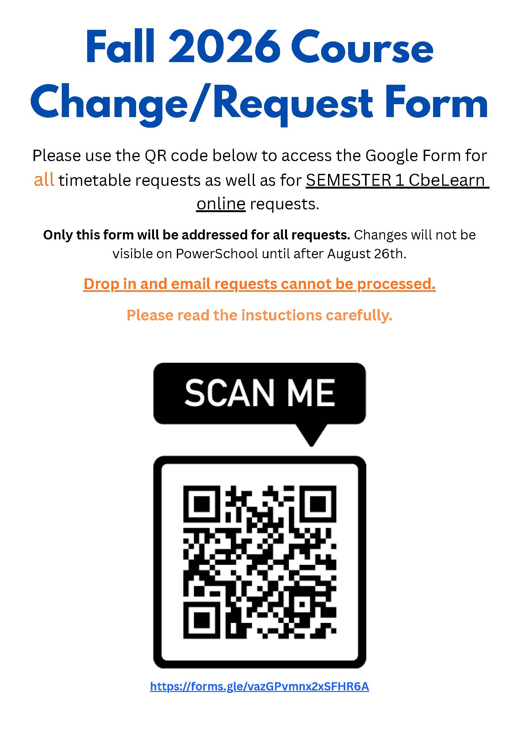 Fall 2026 Course Change Poster
